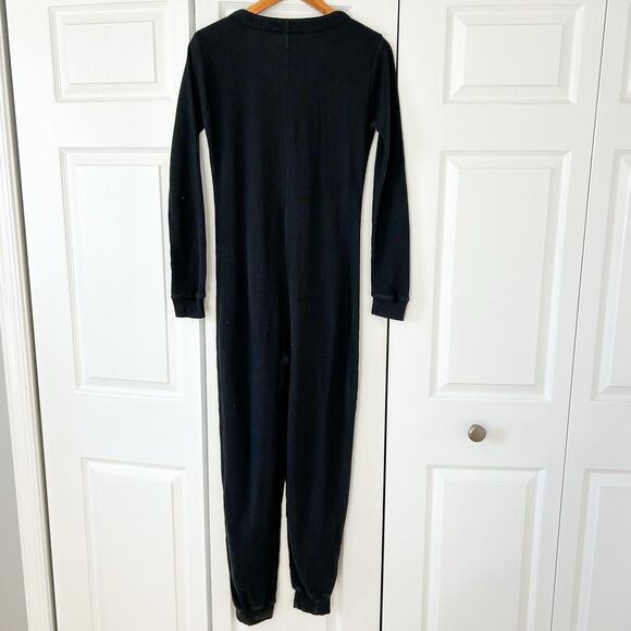Victoria’s Secret Black Thermal Button Front One Piece Jumpsuit Women’s S - Picture 6 of 7